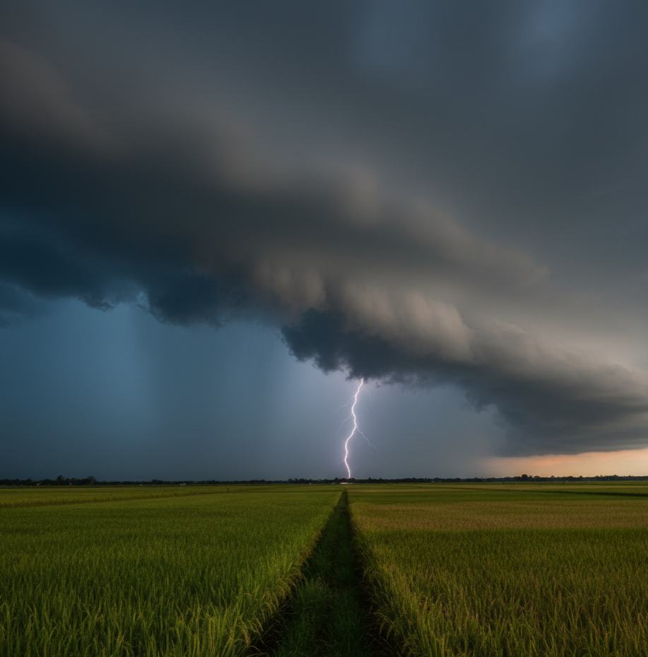 Memvisualisasikan korelasi antara curah hujan dan badai petir.